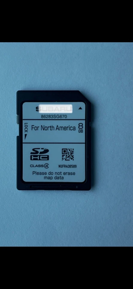 2014 2015 Forester Genuine Navigation GPS Map Data Sd Card. Part # 86283SG670. - Image 1 of 1