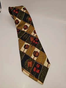 Ermenegildo Zegna Silk Men's Necktie Italy Floral Tie 58 x 3.75 - Picture 1 of 5