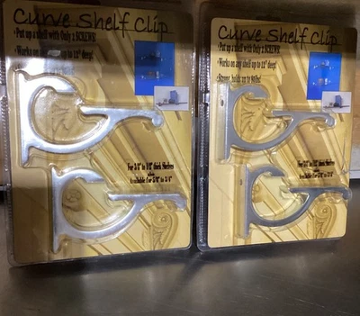 The Curve Clip for 3/8"-1/2" Shelf Clip  Brushed Nickel -2 Package Lot - Image 1 of 4