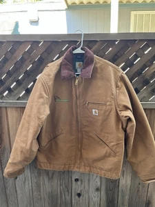 Carhartt Detroit Blanket Lined Jacket J001 BRN Made In USA L Tall - Picture 1 of 13