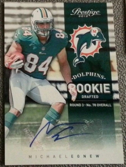 PANINI MICHAEL EGNEW ROOKIE AUTOGRAPH #001/899 - MIAMI DOLPHINS RARE RC AUTO #1 - Image 1 of 1