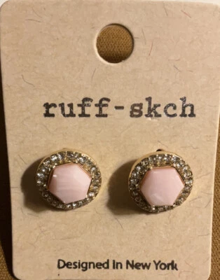 Ruff-skch Designed In New York Ladies Pink Stud Earrings, NWOT - Image 1 of 2