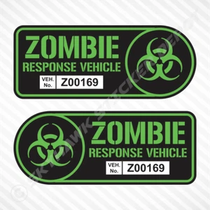 Zombie Response Vehicle Sticker Set Vinyl Decal Lime Green Car Truck - Bild 1 von 3