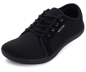  Women's Minimalist Barefoot Shoes | Zero Drop Sole | 8 Wide W81 | All Black - Picture 1 of 7