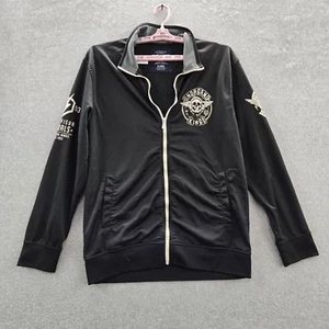 Ecko Unltd. Men Jacket XL Black Track Graphic Print Skull Headphones - Picture 1 of 14