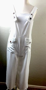 TOPSHOP Womens 4 White Overalls Jumpsuit Cropped *No Belt* - Picture 1 of 8