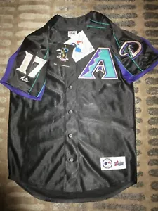 Mark Grace #17 Arizona Diamondbacks Gold Black Edition Majestic MLB Jersey M NEW - Picture 1 of 7