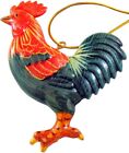 Rooster Ornament Christmas Tree Decoration Handpainted Polyresin Farmhouse Decor