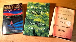 LOT OF 3-BARBARA KINGSOLVER-PRODIGAL SUMMER-PIGS IN HEAVEN-POISONWOOD-2 PB 1STS - Picture 1 of 3