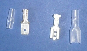 100 COPPIE CONTATTI CRIMPING ISOLATI per PIN 6,3 mm, FEMMINA + MASCHIO  - Foto 1 di 1