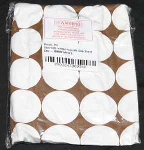 Bacati Crib Sheet White Chocolate Brown cotton new - Picture 1 of 3