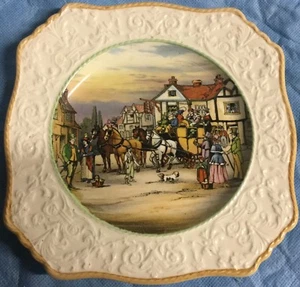 Coaching Plates Royal Winton Grimwades Green Inner Rim - Picture 1 of 4