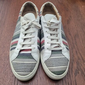 Zapatillas Taft Para Hombre 11 Blancas Multicolor Parte Superior Baja Cuero Estampado Espiga - Imagen 1 de 12