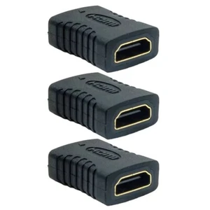 3x HDMI Female to Female Coupler Coupling Adapter Cable Connector 4K 1080p Gold - Picture 1 of 3