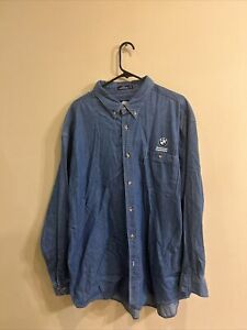 BMW Motorcycle Jean Denim Working Jacket 2XL Button Up Lots Of Personality