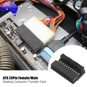 ATX 24Pin Female to 24Pin Male Connector 90 Degree Motherboard Power Adapter - Afbeelding 1 van 8