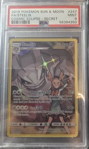 Pokémon Sun & Moon Cosmic Eclipse Secret #247 2019 arte completo/Steelix PSA 9 - Imagen 1 de 2
