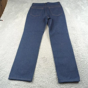 Vintage 70s Sears Husky Boy Jean Size 31x29 Permaprest Denim Dark Rigid Straight - Picture 1 of 22