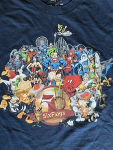 Six Flags Justice League Looney Tunes Men’s T-Shirt Size XL DC Comics Warner Bro - Picture 1 of 3