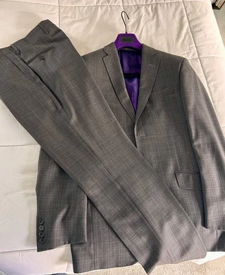 Ted Baker Gray Checked Suit - Image 1 of 4