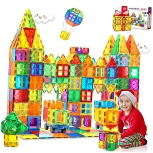Magnetic Tiles,100PCS Magnet Building Blocks for Kids Educational Magnetic - Picture 1 of 7