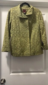 Boho Chartreuse Jacket Mieko Mintz Large Kantha Y2K Artsy Great Color - Picture 1 of 9
