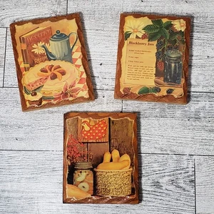 Landhausküche rustikal Magnet Holz Decoupage Kuchen Marmelade Henne Oma Landhaus Kern - Bild 1 von 10