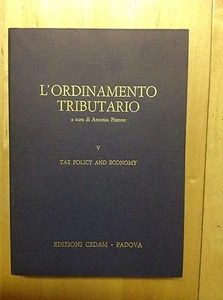 A.PISTONE L'ORDINAMENTO TRIBUTARIO - V - TAX POLICY AND ECONOMY CEDAM 1988 - Imagen 1 de 1