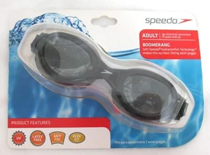 Speedo Adult Boomerang Swim Goggles – UV Protection, Anti-Fog, Flex Fit, Comfort - Picture 1 of 7