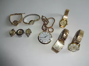 9 Vintage Uhren Reparaturen Teile Damen Herren Helbros Elco CVP Jurgensen Koryvent - Bild 1 von 9
