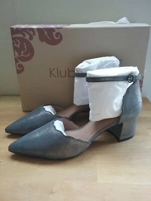 ∞ Klub Nico 女式 Roseia 泵:9 M 码:银色 金属色 ∞ 全新带盒  — 第 1/4 张图片