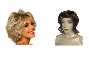 Blonde Mix Short Curly Wavy Women's Hair Wig Full Wigs Long as Human UK - Picture 1 of 9