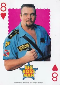 Big Boss Man 1991 Titan Sports WWF 8 of Hearts Playing Card #8H WWE Superstar - Picture 1 of 5