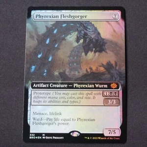 Phyrexian Fleshgorger arte extendido lámina 332 Magic The Brothers' War BRO mítico casi nuevo - Imagen 1 de 2