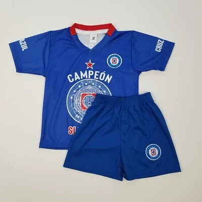 Cruz Azul CAMPEON Shirt and Shorts Uniform for Kids Jersey Set