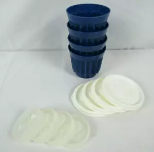 Tupperware Jellettes einzelne Dessertschalen 4er Set Gelierformen blau Neu - Bild 1 von 4