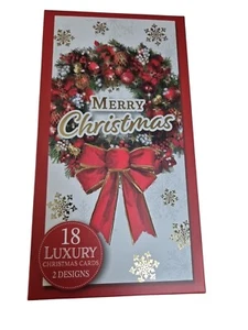 Caja de 10 - Tarjetas de Navidad - 1 Diseño - Corona - Deseos Festivos - Imagen 1 de 2