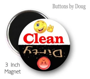 Dish Washer Magnet Happy and Angry Emoji to Let You Know When They Are Clean - Picture 1 of 2