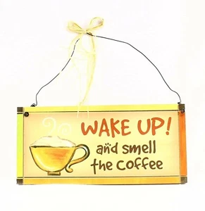 Brand New Wall Decoration "Coffee Dreams" Wooden Plaque - Picture 1 of 2