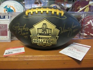 LAWRENCE TAYLOR WARREN MOON SIGNED BLACK HOF FOOTBALL JSA LE NY GIANTS OILERS - Picture 1 of 9