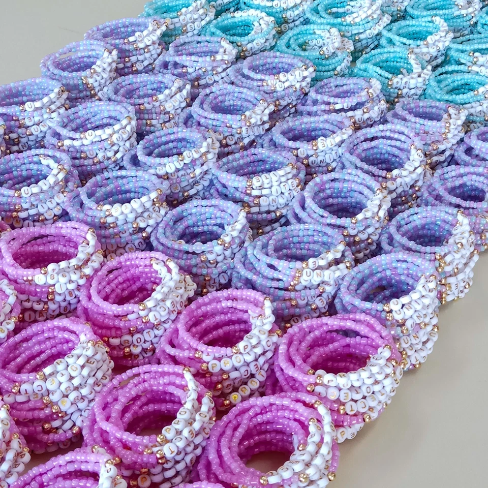 Pulseras de amistad a granel/regalo de Navidad/pulseras para niños/palabra con cuentas nombre joyas Foto 1 de 4