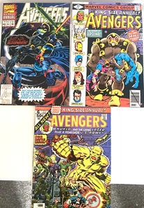THE AVENGERS ANNUALS. NUMMERN 6, 9 & 22. (3 HEFTE 1976 & 1993 LOT). 1. SERIE. - Bild 1 von 14