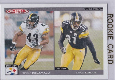 TROY POLAMALU 1st Edition ROOKIE CARD Pittsburgh Steeler Football TOPPS TOTAL RC - Image 1 of 2