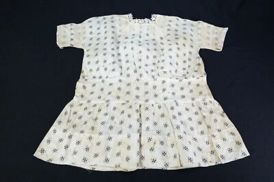 Antique Chil'd Pre-Teen Peplum Blouse Home Sewn Girl's Top Tea-Stained Print - Image 1 of 4