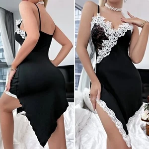 Women Sexy Lace Modal Chemise Nightgown Sleepwear Babydoll Lingerie Sleep Dress - Picture 1 of 4