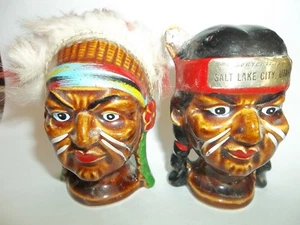 NATIVE AMERICAN SALT & PEPPER SHAKERS - JAPAN - Picture 1 of 2