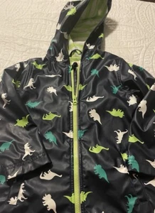 Hooded Dinosaur Raincoat Jacket Boys 5T Lined Wonder Nation - Picture 1 of 2