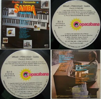 PAULO FREIRE ORGAO + PERCUSSAO = SAMBA 1978 CHILEAN PRESS SAMBA BOSSA ORGAN FUZZ - Image 1 of 4