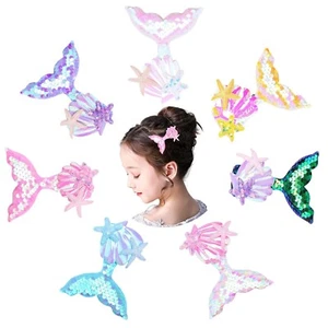 Mermaid Medium Hair Clips Starfish Hair Clip Shell Hair Pins Multicolor 7 Pcs - Picture 1 of 7