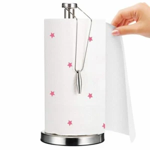 Chrome Metal New Kitchen Paper Towel Roll Holder Dispenser Stand Rack US - Picture 1 of 10
